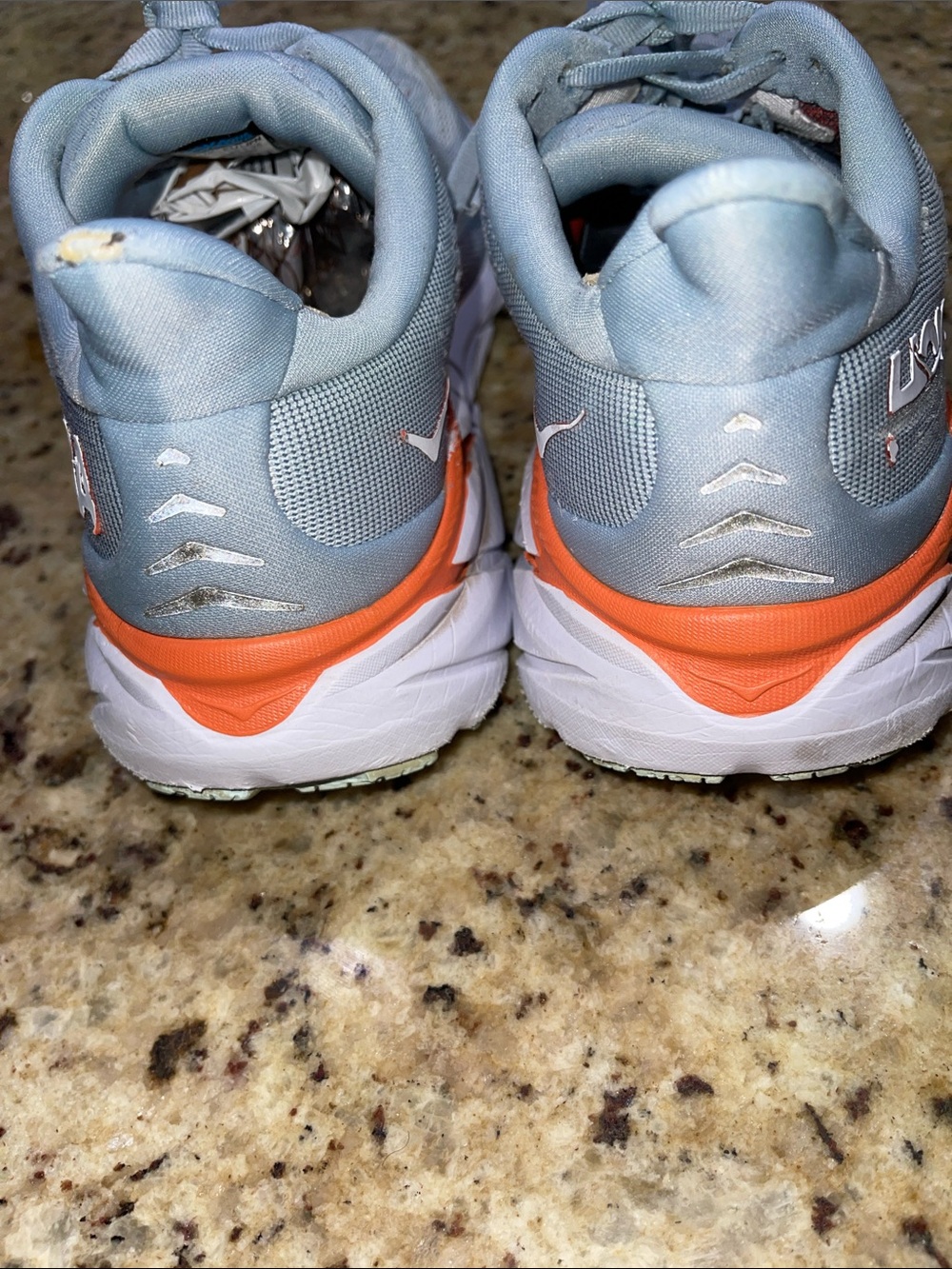 Hoka Clifton 8 Women's Running Shoes in Pale Blue and White - Picture 3 of 10